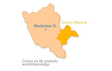 Gmina Mszana na mapie powiatu wodzisławskiego