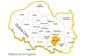 Gmina Mszana na mapie regionu
