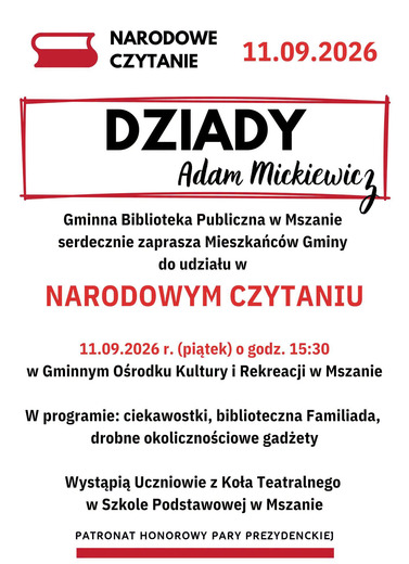 Narodowe Czytanie 2026 z Gminną Biblioteką
