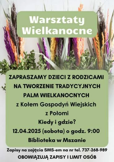 Warsztaty Wielkanocne dla dzieci z Kołem Gospodyń Wiejskich z Połomi