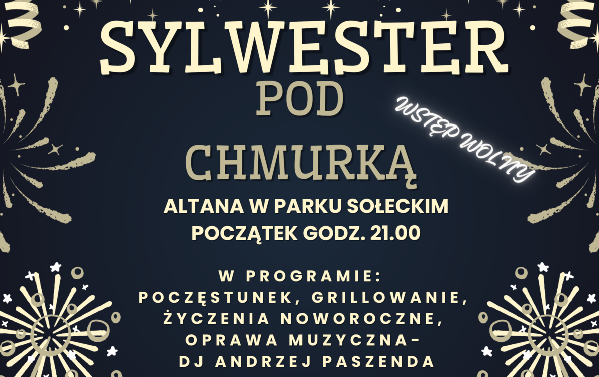 plakat sylwester pod chmurką