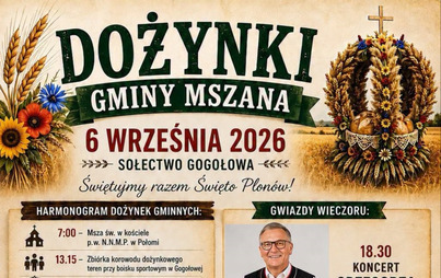 plakat dożynki gminy mszana